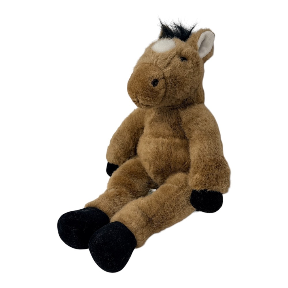 Build a Bear Floppy Horse Vintage Plush Brown White 16" Retired BABW